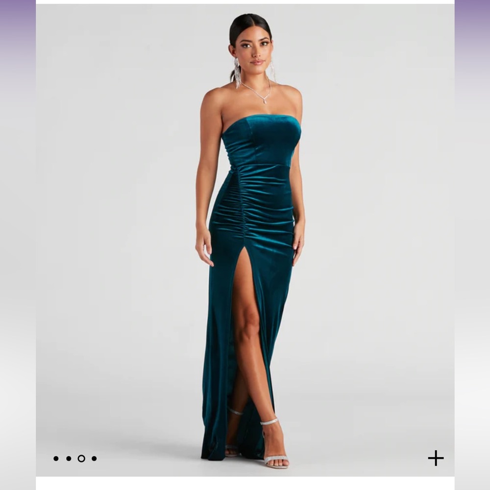 Janet Velvet High Slit Formal